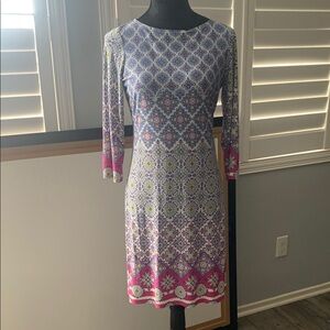 Chic Wisp Long Sleeve Patterned Dress